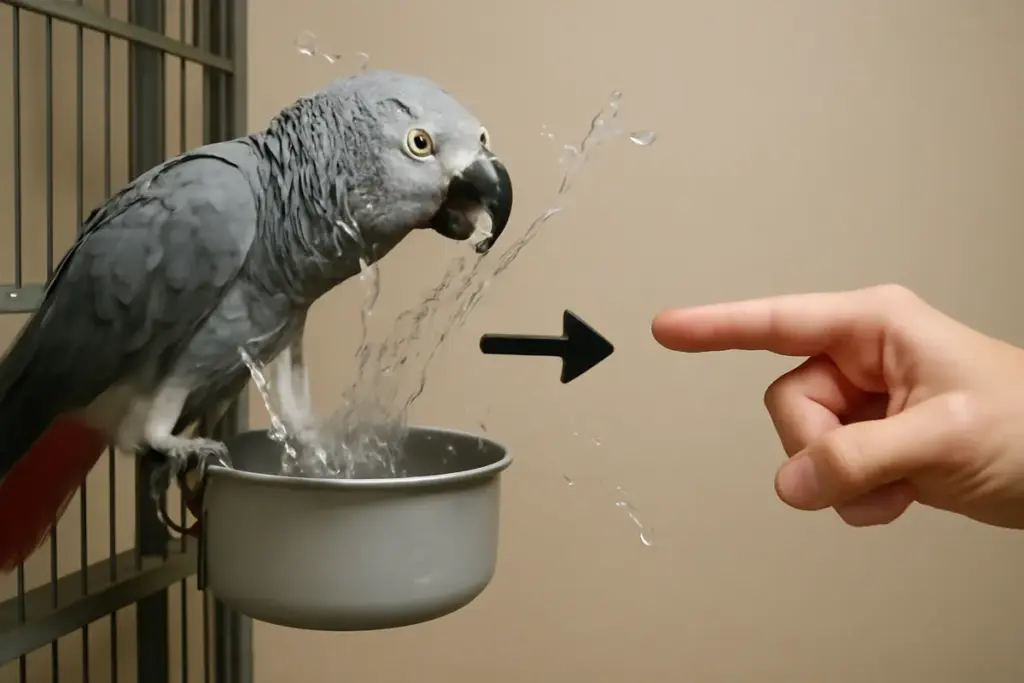 Perché il pappagallo butta l’acqua dalla ciotola? Il comportamento spiegato e come gestirlo facilmente