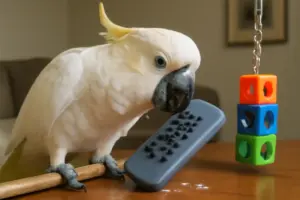 Cacatua che mordono i nuovi oggetti: perché succede e il metodo efficace per prevenire danni