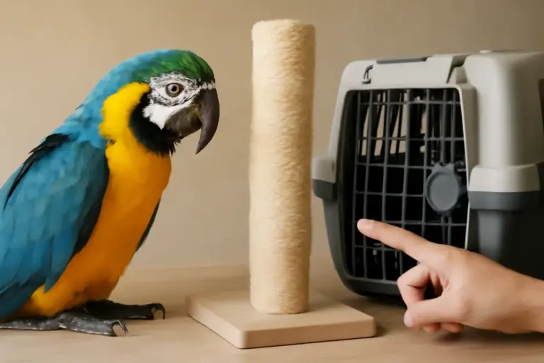 Ara che evita gli accessori nuovi: tecniche semplici per invogliarla alla curiosità senza forzature