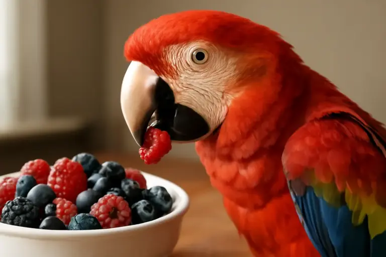 Bacche fresche nella dieta degli ara: il vantaggio poco noto per il sistema digestivo