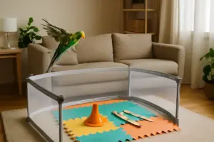 Aree di volo sicure in appartamento: come crearle con pochi accessori e senza pericoli