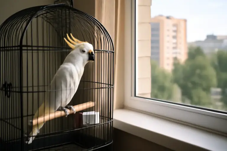Gabbia vicino alla finestra: quali rischi corrono i cacatua e come prevenirli al meglio