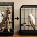 Gabbia troppo accessoriata: perché può aumentare lo stress nei cacatua e il modo corretto per semplificarla
