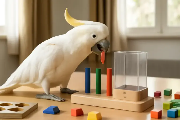 Quali giochi stimolano davvero l’intelligenza dei cacatua? Prova questa attività poco conosciuta